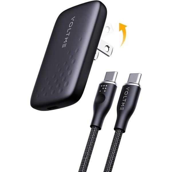 VOLTME USB C Charger, 30W Ultra Slim Wall Charger with 3.3ft Cable & Foldable Plug