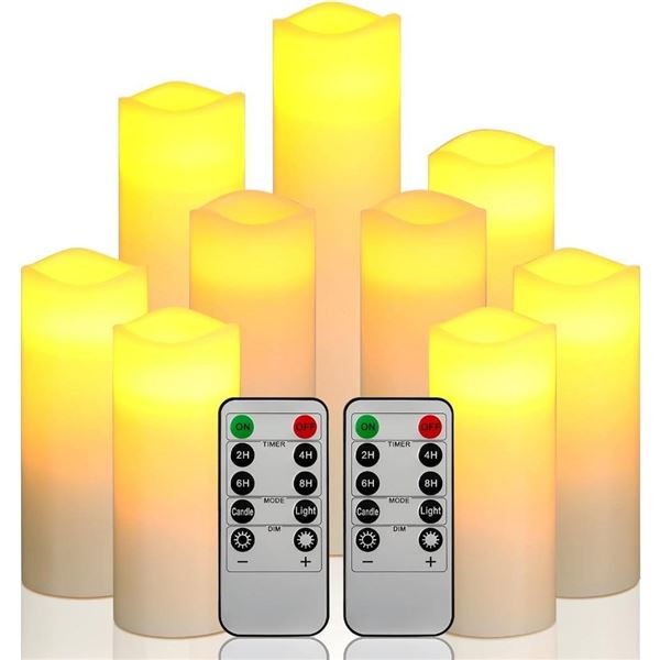Flameless Candles Battery Candles LED Candles 9 Pcs Real Wax