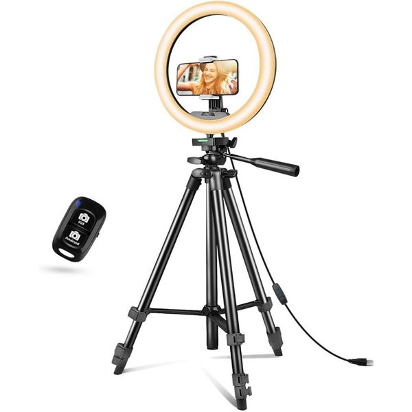 Sensyne 12'' Ring Light with Tripod Stand, LED Selfie Ring Light with Stand and Phone Holder