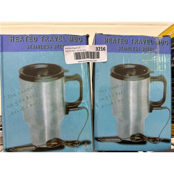 Stainless Steel Heated Travel Mugs LOT of 2
