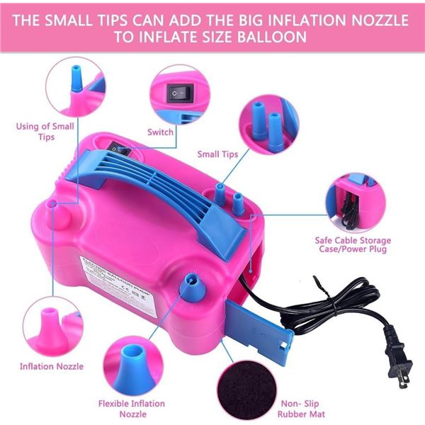 Electric Balloon Pump,Balloon Inflator, Dual Nozzle Electric Air Pump,Balloon Pump Balloons Blower 1