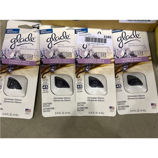 Glade Car Vent Deodorizers lavender LOT of 4