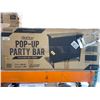 Image 2 : PARTYPONG Folding Portable Bar w/LED Lights, Wireless Remote, 2 Bar Skirts, Storage Shelf, & Carryin