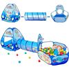 Image 1 : 3pc Ball Pit for Toddlers with Kids Play Tent Baby Tunnel, Toys for Boys and Girls Indoor Outdoor, P