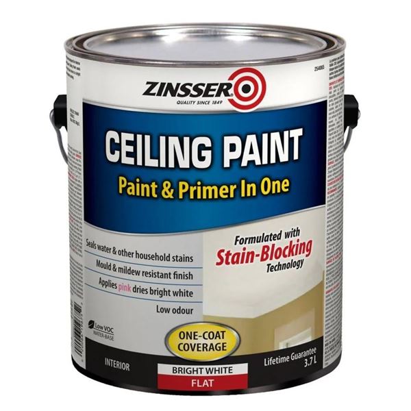 Zinsser Ceiling Paint and Primer in One Bright White Flat 2 x 3.7L