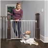 Image 1 : Regalo 2-in-1 Extra Wide Stairway and Hallway Walk Through Baby Safety Gate, Hardware Mounting, Whit