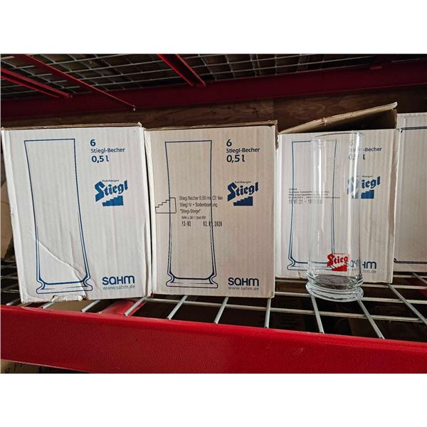 Lot of 18 Stiegl 17Oz Beer Glasses