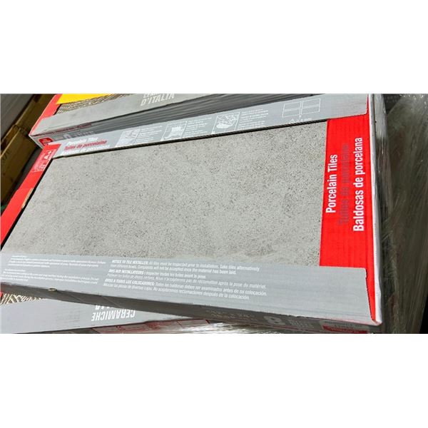 Italian Porcelain Floor Tile 12 x 24 Inch Fusion Grey - ONE CASE (16sq ft)
