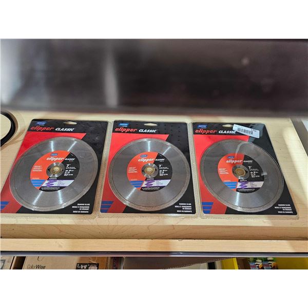 Lot of 3 - 7" Norton Clipper Classic Natural Stone & Tile Blade