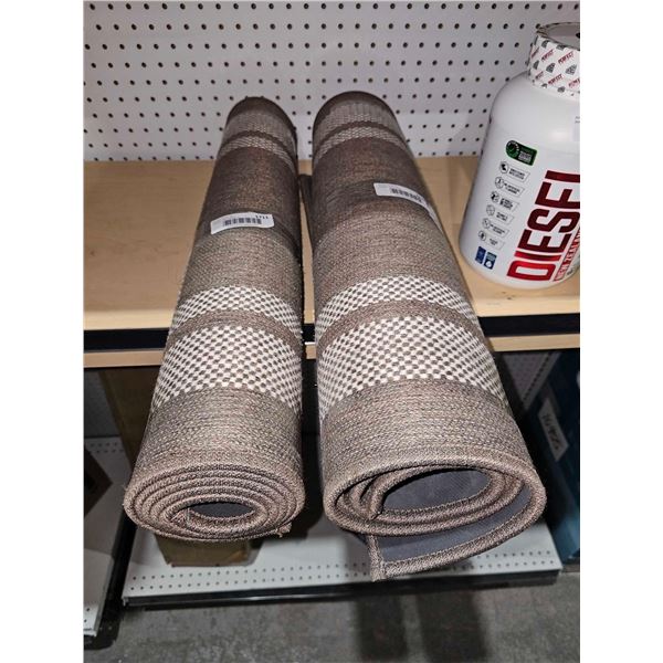 Lot of 2 Beige & Brown Hall Runners