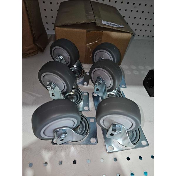 Lot of 6 - 3" Casters with Mount Base