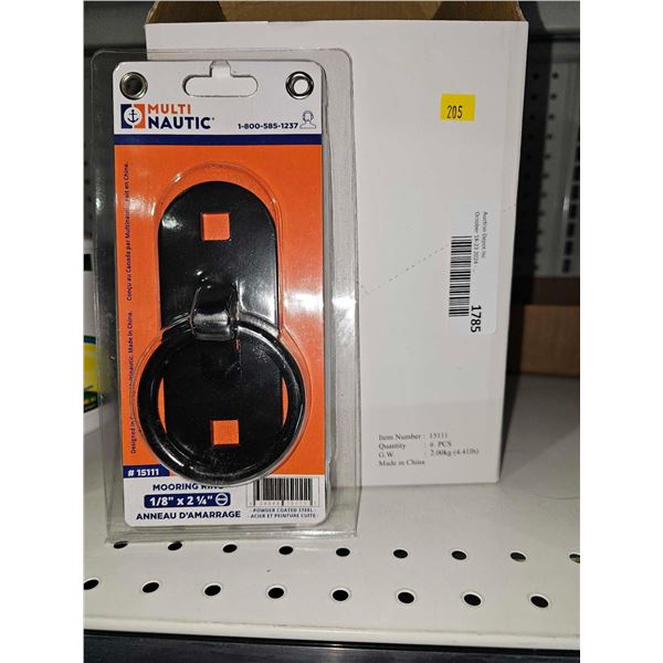 Multi Nautic Mooring Ring - 1/8"x2-1/4" - Black  - Lot of 6
