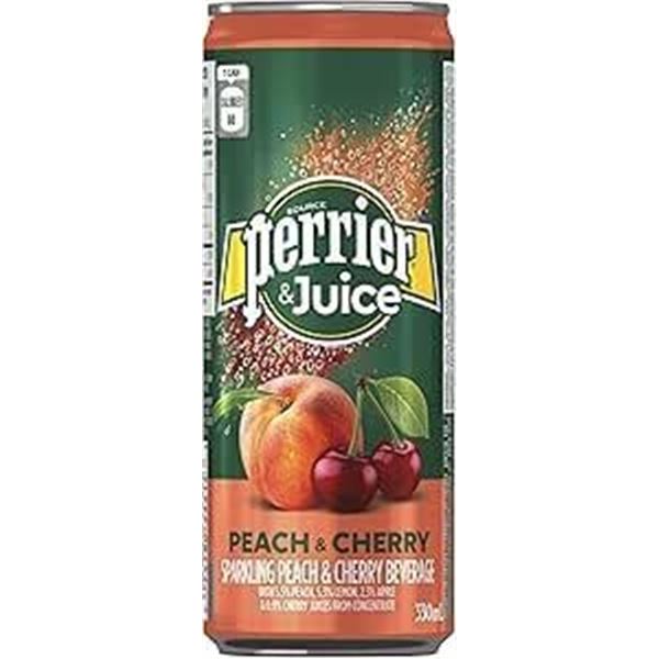 Perrier & Juice Peach & Cherry Sparkling Beverage 4x(6x330ml)