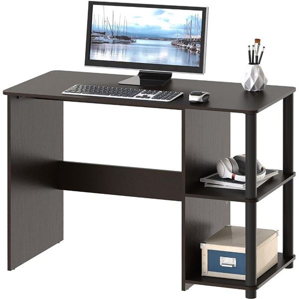 Cyrus 35 Inch Desk with Shelves espresso new in box