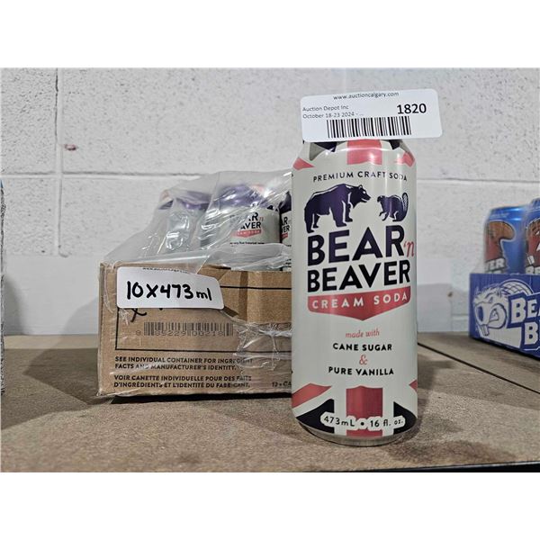 Bear n Beaver Cream Soda with Cane Sugar 10x473ml