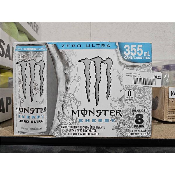 Monster Energy, Zero Ultra , 355mL Cans, Pack of 8
