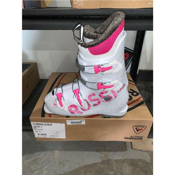Rossignol Alpine Ski Boots Fun Girl 4 White Size 26.5 Flex Index 50