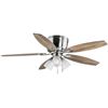 Image 1 : Sidlow 52 in. Indoor LED Brushed Nickel Hugger Dry Rated Ceiling Fan with 5 QuickInstall Reversible 