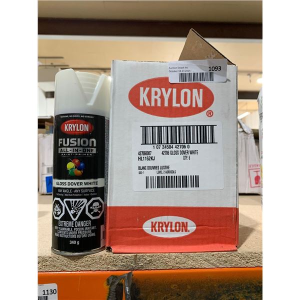Krylon Fusion All-In-One Paint Primer Gloss Dover White 6 x 340g