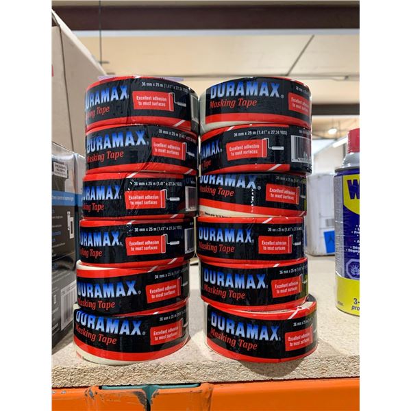 Duramax Masking Tape 36mm x 25m Lot of 12