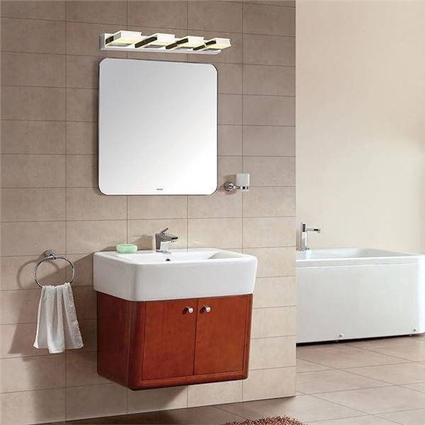 Mirrea Model 6010-4 16W Modern LED Vanity Light in 4 Lights, Warm White