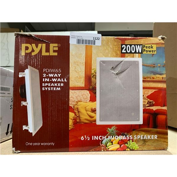 Pyle PDIW65 s - Way In Wall Speaker System 6 1/2: Mid Base Speaker 200W