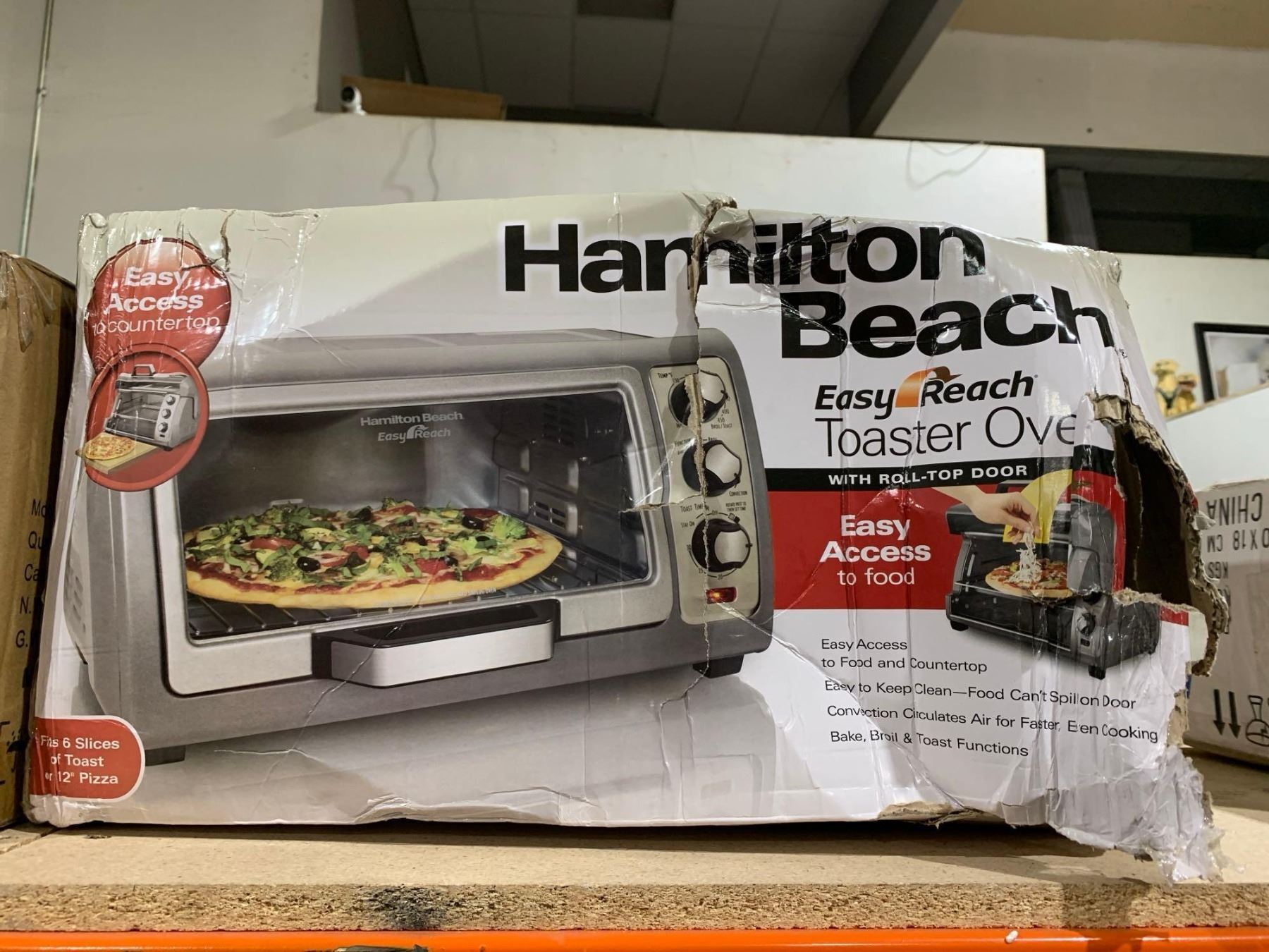 Hamilton Beach Easy Reach Toaster Oven With Roll Top Door