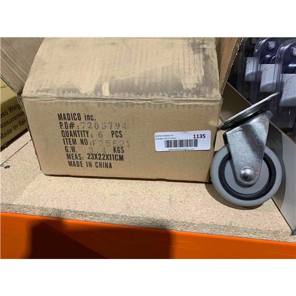 Lot of 6 Swivel Casters with Brake