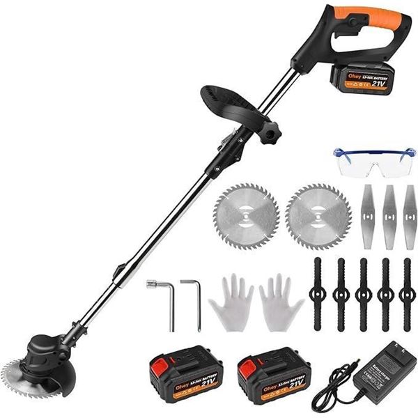 Weed Wacker, Electric Weed Wacker Cordless Trimmer, Portable Battery Power Rechargeable Home Weed Ea