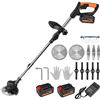 Image 1 : Weed Wacker, Electric Weed Wacker Cordless Trimmer, Portable Battery Power Rechargeable Home Weed Ea