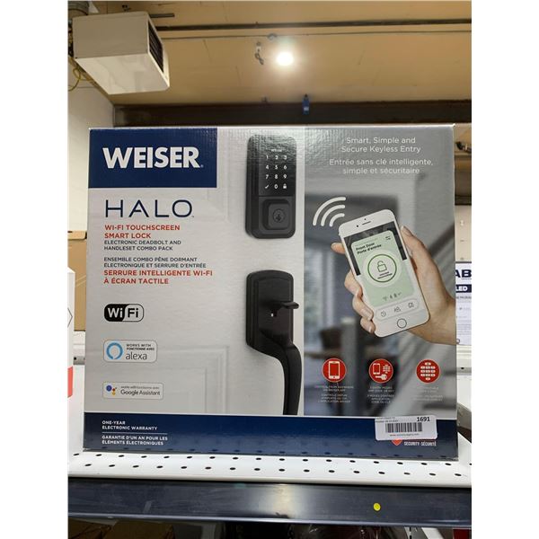 Weiser Halo Wi-Fi Touchscreen Smart Lock Electronic Deadbolt And Handleset Combo Pack