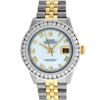 Image 2 : Rolex Mens Two Tone White Roman 3 ctw Channel Set Diamond Bezel Datejust Wristwa