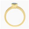 Image 8 : Solid 18K Yellow Gold 1.21 ctw Oval Bezel Set Emerald Solitaire Engagement Ring