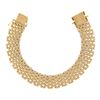 Image 2 : Unisex Vintage 14k Gold 7.75" Polished 9 Row Wide Brick Pattern Link Bracelet