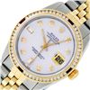 Image 2 : Rolex Mens Two Tone White Diamond And Ruby Channel Set Datejust Wristwatch 36MM