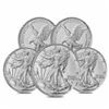 Image 1 : Lot of 5 - 2024 1 oz .999 Silver American Eagle $1 Coin BU 5 Oz Total
