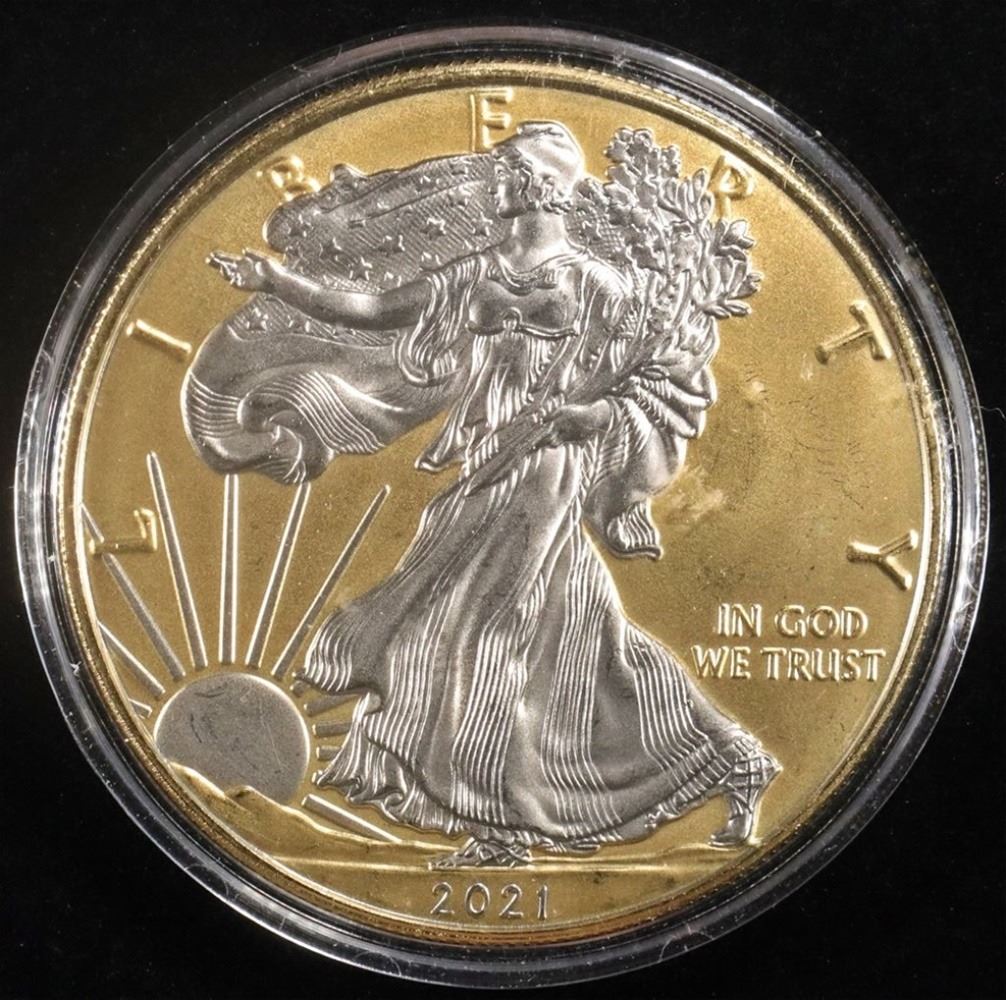 thumbnail image 2 of 2024 American Silver Eagle – 1 Oz .999 Silver With 24KT Gold Accent – U.S. Mint Box 2 of 5