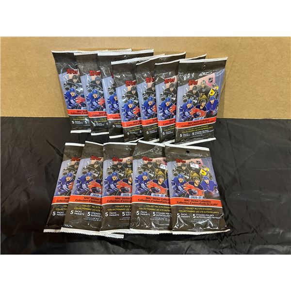 Lot of 12 Sealed 5 Packs NHL Sticker Collection