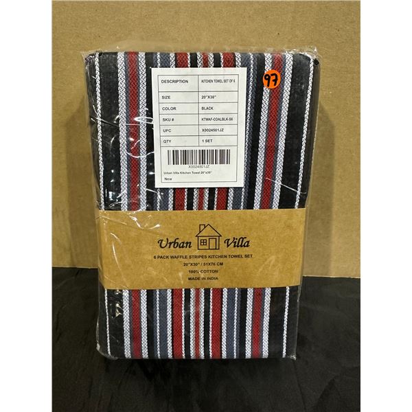 Lot of 20x30 Urban Villa Cotton Kitchin Towel Set