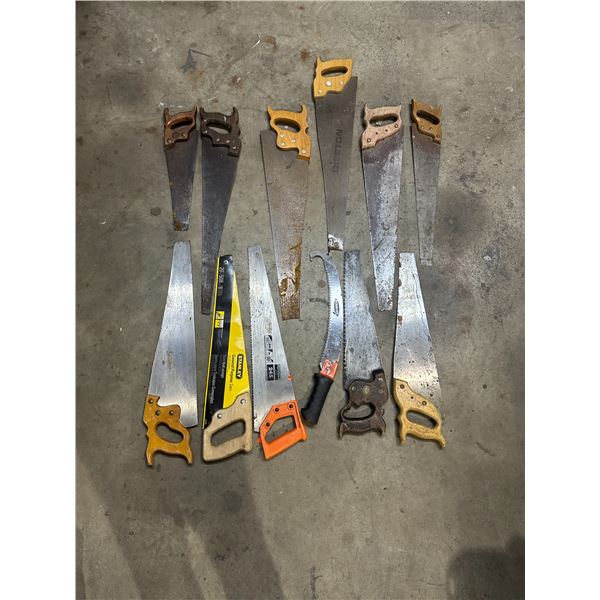 Lot of 12 Assorted Hand Saws