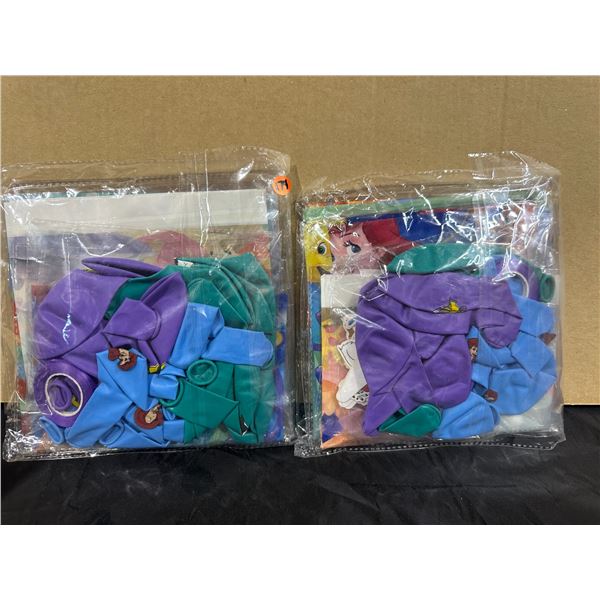 Lot of 2 The Little Murmaid Balloon and Party Supply Kit