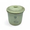 Image 1 : Medalta Stoneware LTD Stoneware Crock with Lid, 8-3/4" Tall x 8-3/4" Diameter, Marked