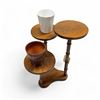 Image 1 : Wooden 3 Layer Plant Stand 23-1/2" Tall and X 2 Ceramic Plant Pots