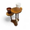 Image 2 : Wooden 3 Layer Plant Stand 23-1/2" Tall and X 2 Ceramic Plant Pots