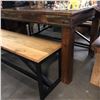 Image 2 : Wooden mahogany dining table (approx 71in x 35in x 31in H) w/ 3 benches