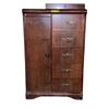 Image 1 : Approx. 52in tall vintage 3 drawer & 1 door cabinet - approx. 52in height x 34in x 20in depth