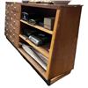 Image 2 : 12 Drawer 3 Tier Mid Century Wooden Cabinet (97in W 15in D x 43in H)
