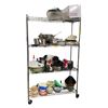 Image 1 : 4 Shelves of Misc Including - Microwave, Bowls, Plates, Kitchenware, Pans, Thermo Jug, Etc.