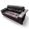 Image 1 : Brown leather loveseat - 87"W x 39"D
