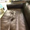 Image 2 : Brown leather loveseat - 87"W x 39"D